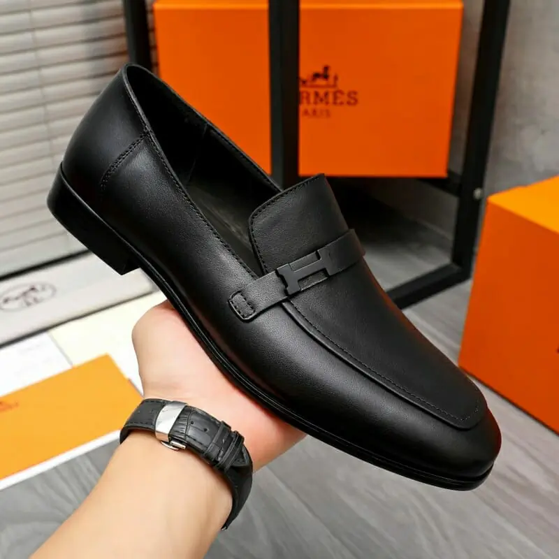 hermes cuir chaussures pour homme s_1225a364